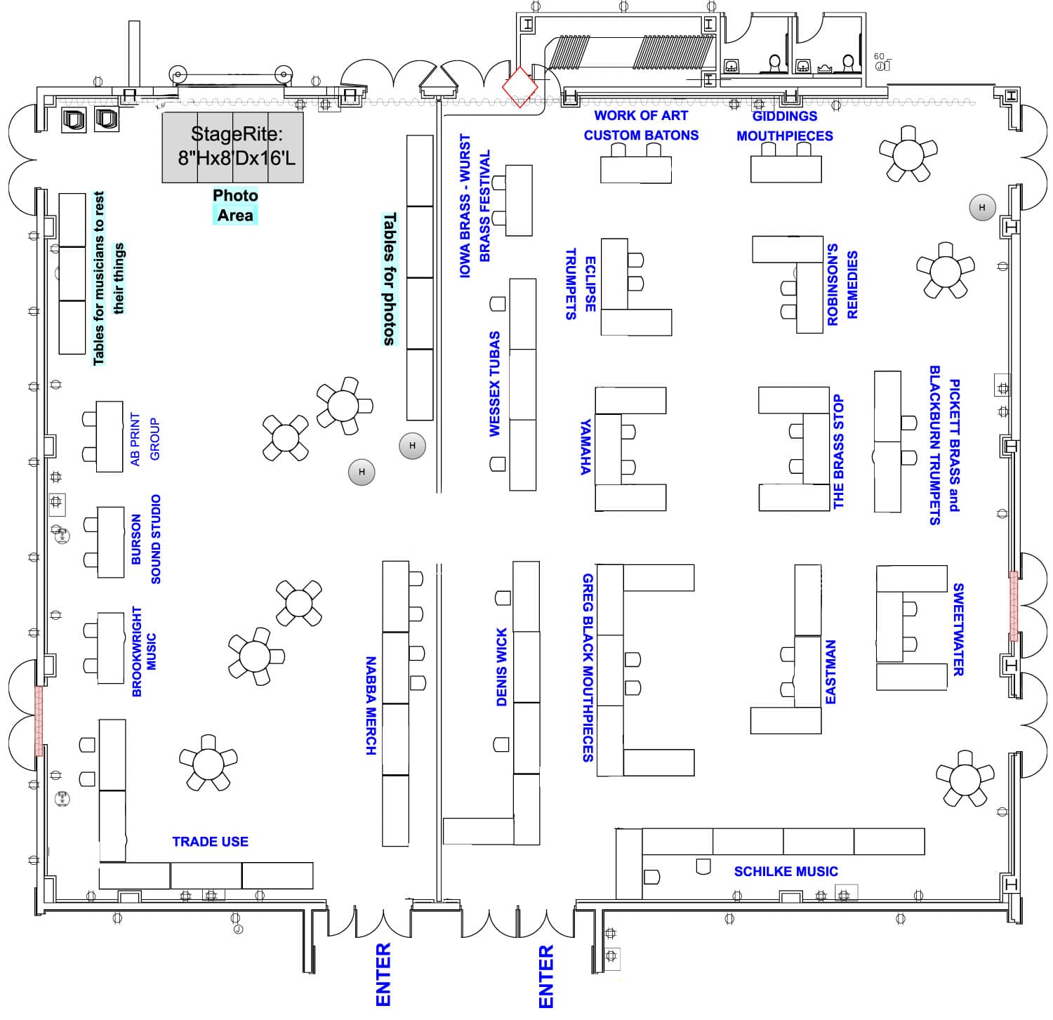 Vendor Hall Layout - Anthony Wayne Ballroom